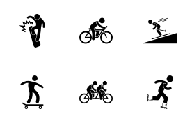 Skating and Riding Activity icon set