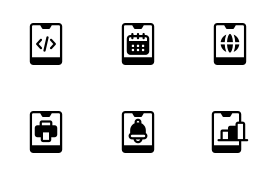 Smartphone techonolgy icon set