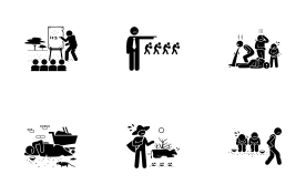 Social Issues and Critical Problems icon set