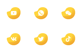 Social media gradient icon set