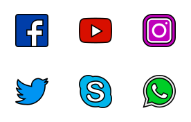 Social Media Retro Icons Set