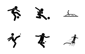 Sport and Games with Alphabet F (Part 2 of 3) icon set