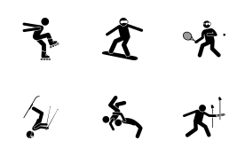 Sport and Games with Alphabet F (Part 3 of 3) icon set