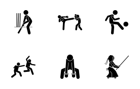 Sport and Games with Alphabet K (Part 1 of 2) icon set