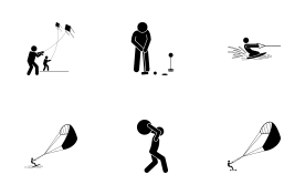 Sport and Games with Alphabet K (Part 2 of 2) icon set