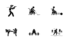 Sport and Games with Alphabet P (Part 4 of 5) icon set