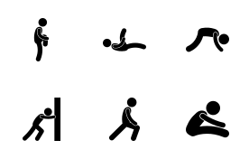 Stretching and Exercise icon set