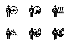 Student Degree in Agriculture Science icon set