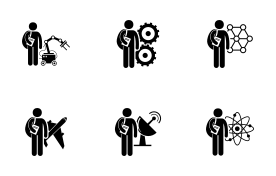 Student Degree in Engineering icon set