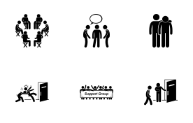 Support Group Meeting icon set