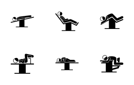 Surgical Surgery Operation Positions icon set