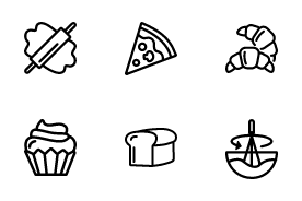 Sweet temptations: Icon set for bakery