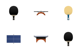 Table tennis icon set