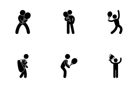 Tennis Player icon set