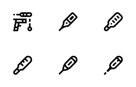 Thermometers icon set