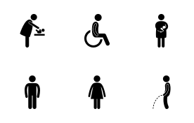 Toilet and Restrooms Symbols icon set
