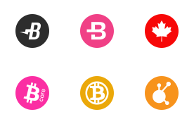 Trading Cryptocurrency Flat Icons Set