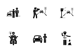 Traffic Police Officer icon set