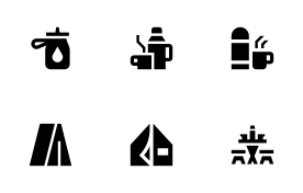 Travel gear icon set