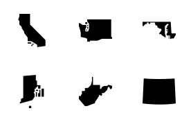 USA States Map icon set
