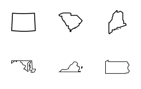 USA States Map icon set