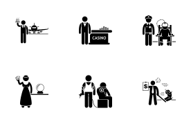 Various Jobs Occupations Career icon set