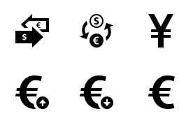 vector black money icons set