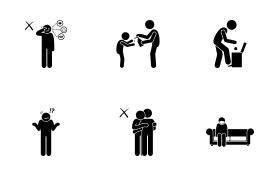 Virus Symptoms Signs and Prevention Tips icon set