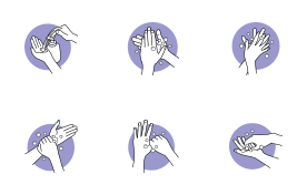 Wash hands icon set