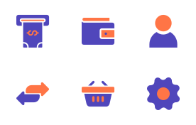 Website business financial and money icons set