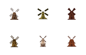 Windmill icon set