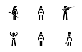 Women Jobs and Occupations icon set
