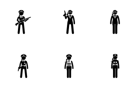 Women Public Safety Jobs and Occupations icon set