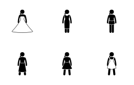 Women skirts & dresses icon set