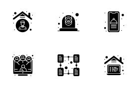 Work from home icon set