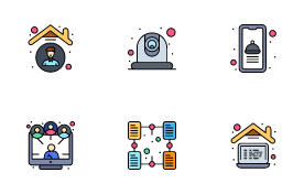 Work from home icon set