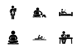 Work From Home Lifestyle icon set