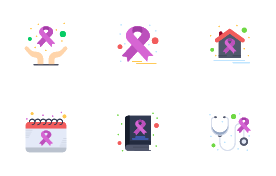 World Cancer Awareness icon set