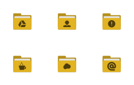 Yellow folders with web icons