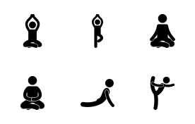 Yoga icon set